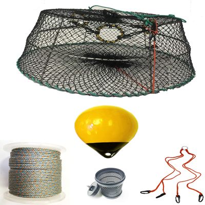 KUFA Sports Tower Style Prawn Trap with 400' Rope, Yellow Float, Vented Bait Jar & Harness Combo (CT77+PAQ386+HA2)