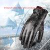 FUFU Gloves Mens Touchscreen Texting Winter Warm PU Faux Leather Driving Gloves (Color : Black) view 3