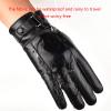 FUFU Gloves Mens Touchscreen Texting Winter Warm PU Faux Leather Driving Gloves (Color : Black) view 4