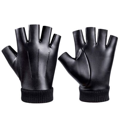 FUFU Gloves Winter Gloves PU Artificial Leather Touch Screen Warm Wool Lining Windproof Non-Slip Gloves (Size : S)