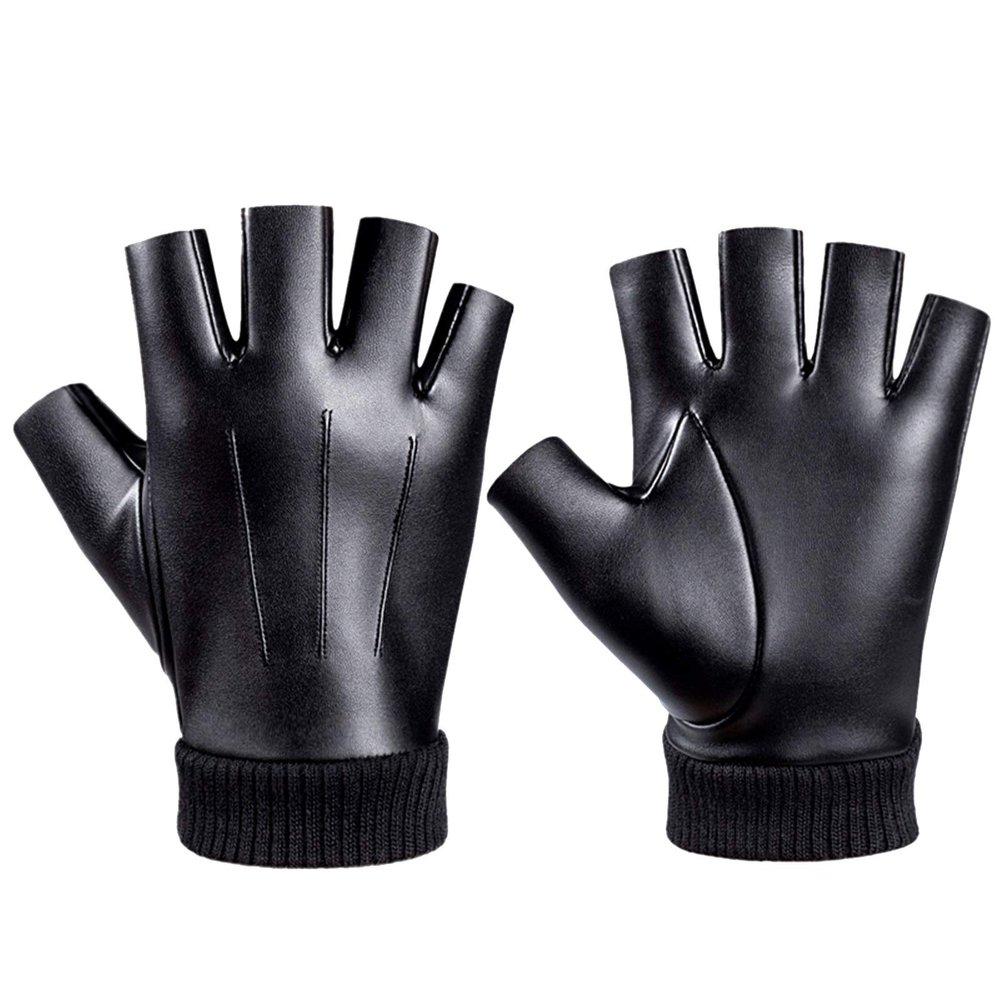 FUFU Gloves Winter Gloves PU Artificial Leather Touch Screen Warm Wool Lining Windproof Non-Slip Gloves (Size : S)