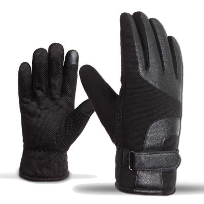 FUFU Gloves Winter Gloves, Windproof and Warm Gloves, with Touch Screen Fingers, for Cycling, Running and Driving (Color : Black)