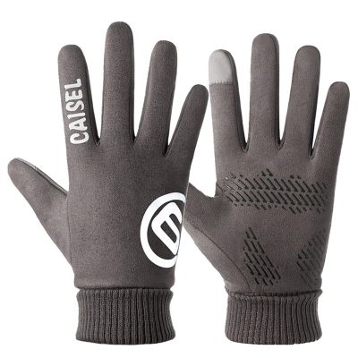FUFU Gloves Winter Glove Touch Screen,Light Rainproof Windproof Warm Non-Slip for Cycling Hiking Glove (Color : Grey)