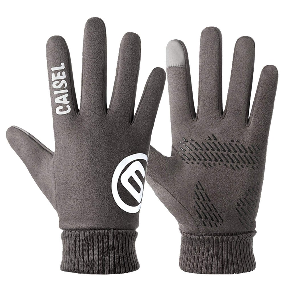 FUFU Gloves Winter Glove Touch Screen,Light Rainproof Windproof Warm Non-Slip for Cycling Hiking Glove (Color : Grey)