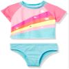 Pink Platinum Girls' Rainbow Print Tankini Rashguard Set Swimsuit, Blue, 24M view 1