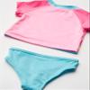 Pink Platinum Girls' Rainbow Print Tankini Rashguard Set Swimsuit, Blue, 24M view 2