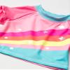 Pink Platinum Girls' Rainbow Print Tankini Rashguard Set Swimsuit, Blue, 24M view 3