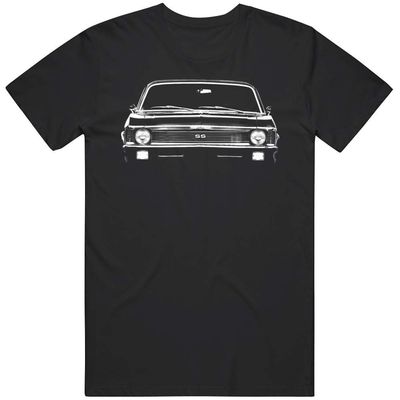 1970 Chevy Nova Ss Front Grill View Silhouette T Shirt S Black