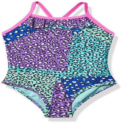 LiMiTeD Too Girl's Printed One Piece Swimsuit, Blue, 4T