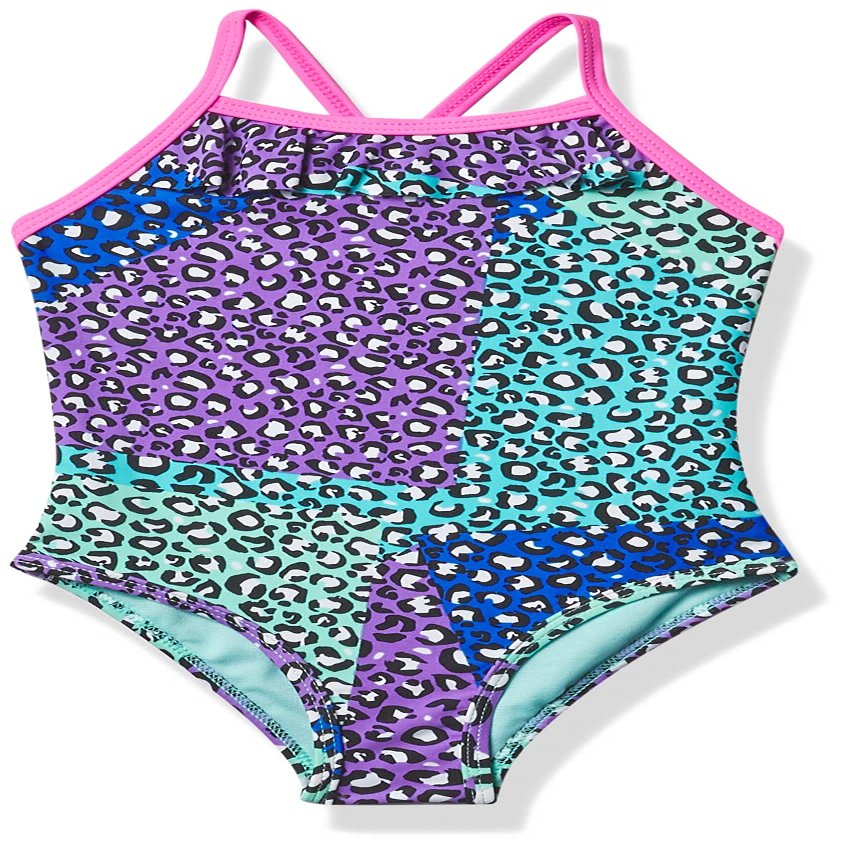 LiMiTeD Too Girl's Printed One Piece Swimsuit, Blue, 4T