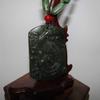 2.6" China Certified Nature Hetian Nephrite Green Jade Auspicious Phoenix Hand Carved Necklace Pendant view 3