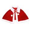 Q-XIAOKEAI Women Girls Christmas Cape Thicken Velvet Warm Red Short Santa Cloak Shawl view 1