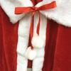 Q-XIAOKEAI Women Girls Christmas Cape Thicken Velvet Warm Red Short Santa Cloak Shawl view 2