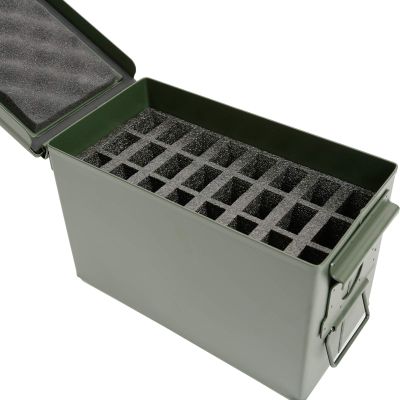 Aolamegs .50 Caliber Tactical Steel Ammo Can M2A1 with 24 Magazine Holder Ammo Can Foam (Pre-Cut)