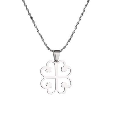 African Adinkra Pendant Necklace Symbol NYAME DUA God's Protection and Presence Jewelry (Silver)