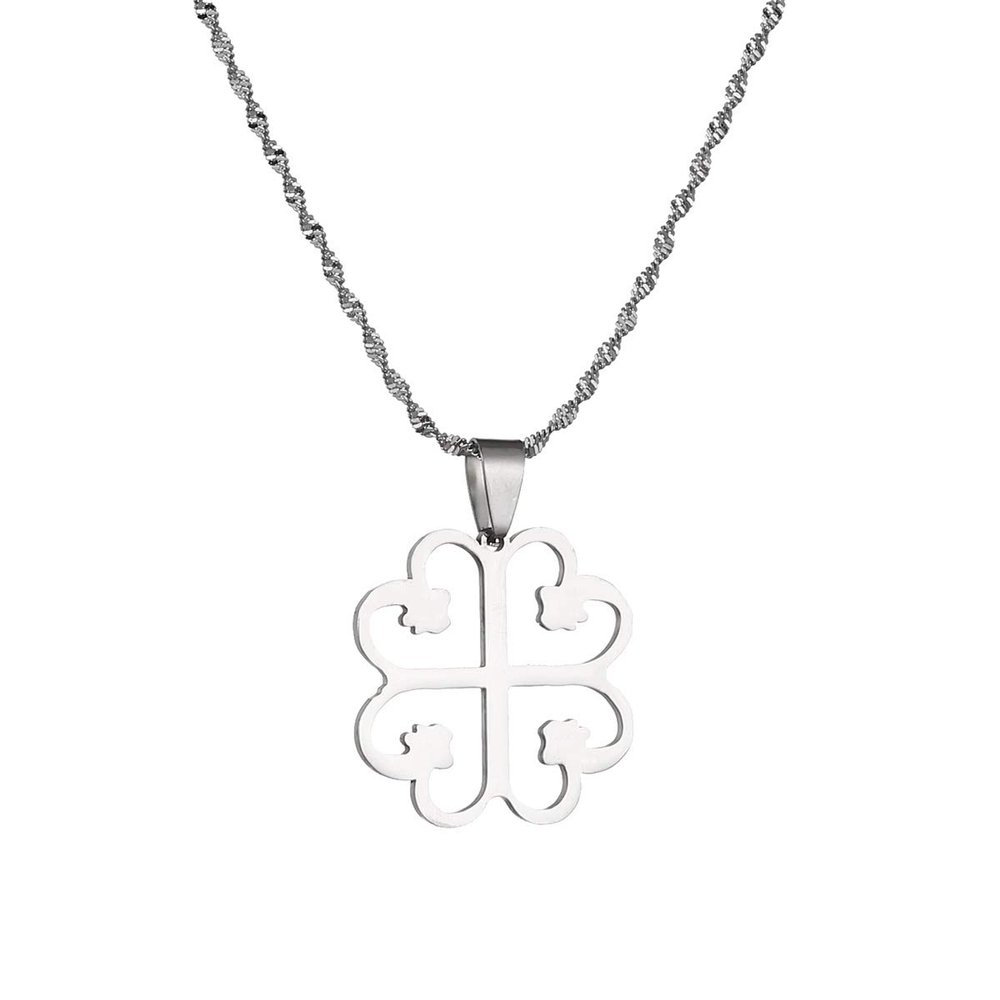 African Adinkra Pendant Necklace Symbol NYAME DUA God's Protection and Presence Jewelry (Silver)