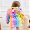 Doctor Unicorn Soft Unicorn Hooded Bathrobe Sleepwear - Unicorn Gifts for Girls (Rainbow 2, 10-11 Years) view 3