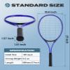 HIRALIY Blue Tennis Rackets Set of 2 for Teenagers & Beginners - 27 Inch Student Recreational Tennis Racquet - Durable Reinforced Practice Gear for High School & Backyard view 3