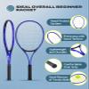 HIRALIY Blue Tennis Rackets Set of 2 for Teenagers & Beginners - 27 Inch Student Recreational Tennis Racquet - Durable Reinforced Practice Gear for High School & Backyard view 4
