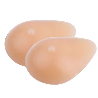 Alvivi 2Pcs Silicone Breast Form Prosthetic Breast Waterdrop Shape Bra Pads Inserts for Crossdresser Transgender Cosplay Nude D 2Pcs 200g