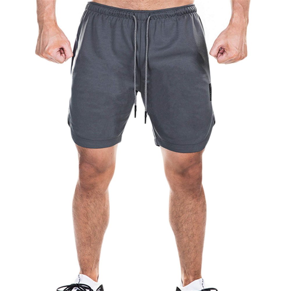 Andongnywell Men's Casual Sports Shorts Quick Dry with Pockets for Workout Running Training Short Pants (Dark Grey,XX-Large)