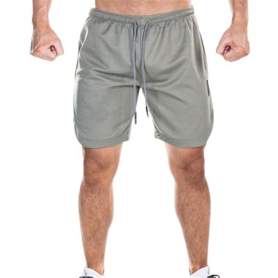Andongnywell Men's Casual Sports Shorts Quick Dry with Pockets for Workout Running Training Short Pants (Gray,Large)