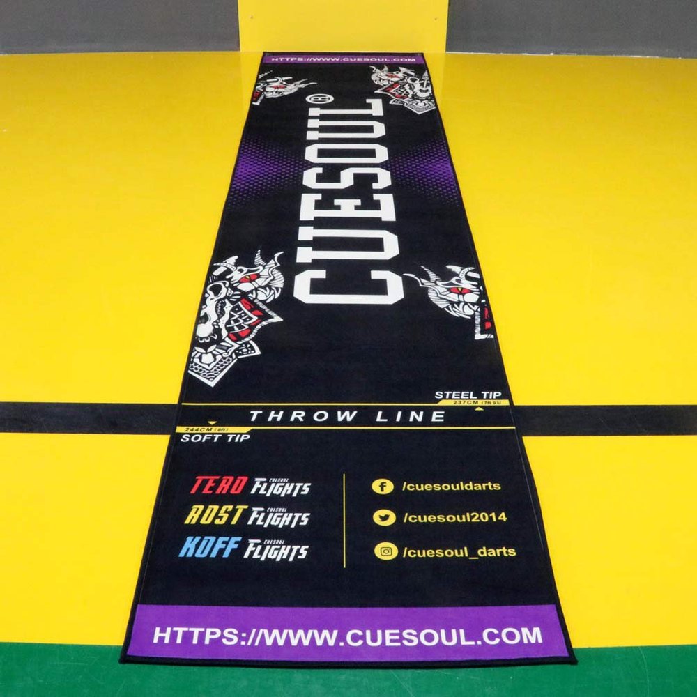 CUESOUL Heavy Duty Darts Mat Includes Both Official Soft & Steel Tip Throwline Monster