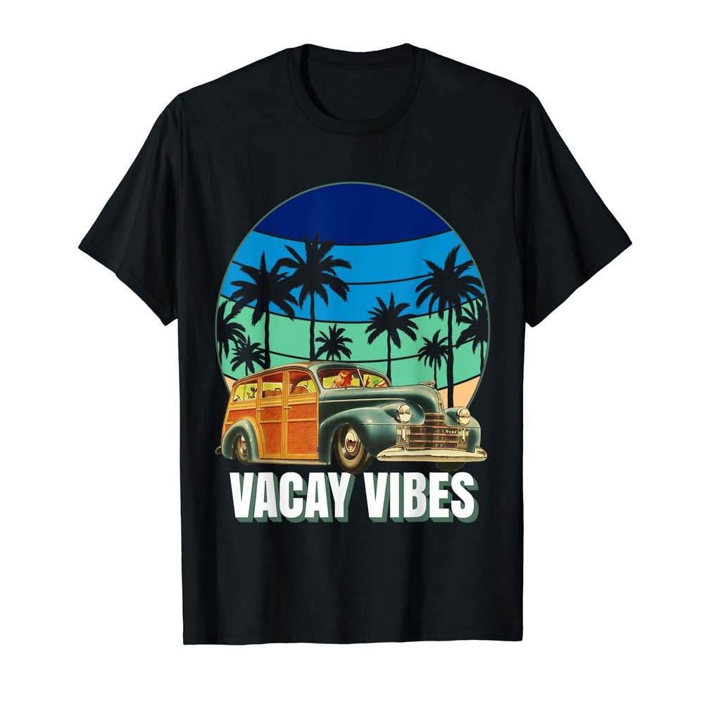 1940's Lowrider Station Wagon Vacay Vibes Family Vacation T-Shirt