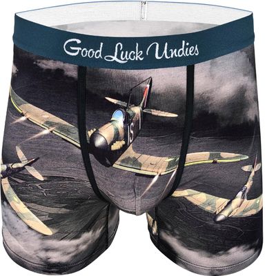 Good Luck Undies Men's Supermarine Spitfire Boxer Brief Underwear, Medium