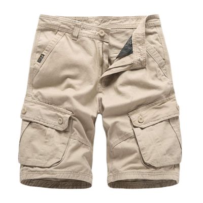 Generic Men fts Stretch Cargo Shorts Cotton Casual Outdoor Lightweight Shorts with Multi Pockets Zipper Pants (Khaki,30)