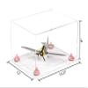 Better Display Cases Acrylic Versatile Display Case - Large Rectangle Box with Clear Case, Pink Risers and Clear Base 15.25" x 12" x 8" (A026/V12) view 2