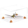 Better Display Cases Acrylic Versatile Display Case - Large Rectangle Box with Clear Case, Orange Risers and Clear Base 15.25" x 12" x 8" (A026/V12) view 1