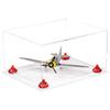 Better Display Cases Acrylic Versatile Display Case - Large Rectangle Box with Clear Case, Red Risers and Clear Base 15.25" x 12" x 8" (A026/V12) view 1