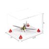 Better Display Cases Acrylic Versatile Display Case - Large Rectangle Box with Clear Case, Red Risers and Clear Base 15.25" x 12" x 8" (A026/V12) view 2