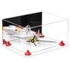 Better Display Cases Acrylic Versatile Display Case - Large Rectangle Box with Mirror Case, Red Risers and Clear Base 15.25" x 12" x 8" (A026/V12) view 1