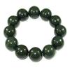 0.7" China Nature Certified Nature Hetian Nephrite Jade Round Beads Hand Carved Bangle Bracelet 5084 view 1