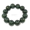 0.7" China Nature Certified Nature Hetian Nephrite Jade Round Beads Hand Carved Bangle Bracelet 5084 view 2