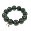 0.7" China Nature Certified Nature Hetian Nephrite Jade Round Beads Hand Carved Bangle Bracelet 5084 view 3