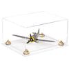 Better Display Cases Acrylic Versatile Display Case - Large Rectangle Box with Clear Case, Gold Risers and Clear Base 15.25" x 12" x 8" (A026/V12) view 1