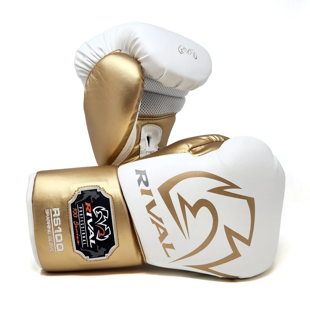 RIVAL Boxing RS100 Professional Lace-Up Sparring Gloves, Handcrafted with Super-Rich Microfiber PU, Ergonomically Designed to Perfectly Fit Your Hand