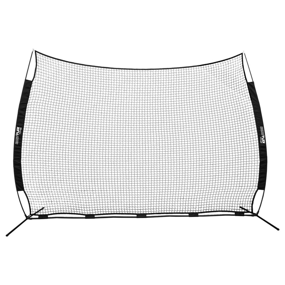 Champion Sports Baseball and Lacrosse Backstop Net: Rhino Flex Goal Backstop Barrier Net - Portable Ball Stop and Barrier Netting with Carry Bag - 12' x 9', Black