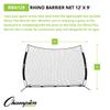 Champion Sports Baseball and Lacrosse Backstop Net: Rhino Flex Goal Backstop Barrier Net - Portable Ball Stop and Barrier Netting with Carry Bag - 12' x 9', Black view 4