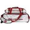 Vise Three Ball Tote Roller Bowling Bag with Shoe Pouch White Red view 1