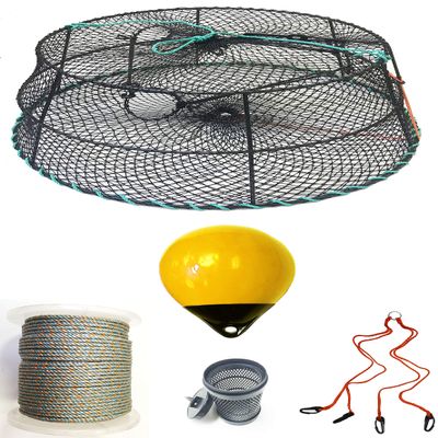 KUFA Sports Tower Style Prawn Trap with 400' Rope, Yellow Float, Vented Bait Jar & Harness Combo (CT79+PAQ306+HA2)