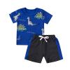 One opening Toddler Baby Boy Summer Clothes Daddy Son Letters T-Shirts Tees Tops+Camouflage Shorts Pants Outfits 2PCS Shorts Set Clothes (Blue Dinosaur outfits, 18-24 months) view 1