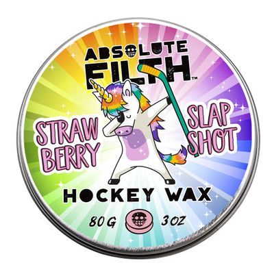 Absolute Filth - Strawberry Slapshot Scented Hockey Wax - Premium Performance for Maximum Grip & Protection - Waterproof Your Stick Tape - 3oz - Ice - Street -Made in USA