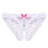 Lejafay Mens Nylon Hearts Print Sheer Sissy Panties Crossdress Lingerie Frilly Ruffled Gay Underwear Pink Medium view 3