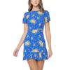 Bee Darlin Women's Flutter Sleeve Ruffle Hem Dress with Allover Floral Print Royal Yellow view 1