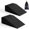 HarderWill 3 in 1 Yoga Foam Wedge Blocks (Pair), Calf Raise Block, Stretch Band Set, Calf Stretcher, Yoga Wrist Support, Balance, Pushup, Fitness, Pilates, Heel Stretcher, Squat Wedge with Gym Bag view 1
