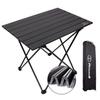 MSSOHKAN Camping Table Folding Portable Camp Side Table Aluminum Lightweight Carry Bag Beach Outdoor Hiking Picnics BBQ Cooking Dining Kitchen Black Medium view 1